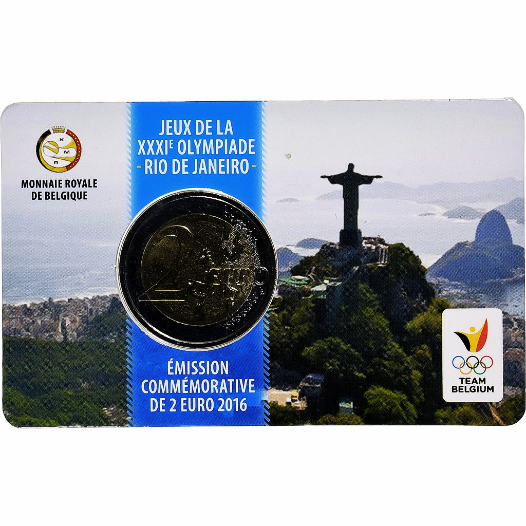 Bélgica, 2 Euro, Summer Olympics Rio de Janeiro, Coin card, 2016, Brussels