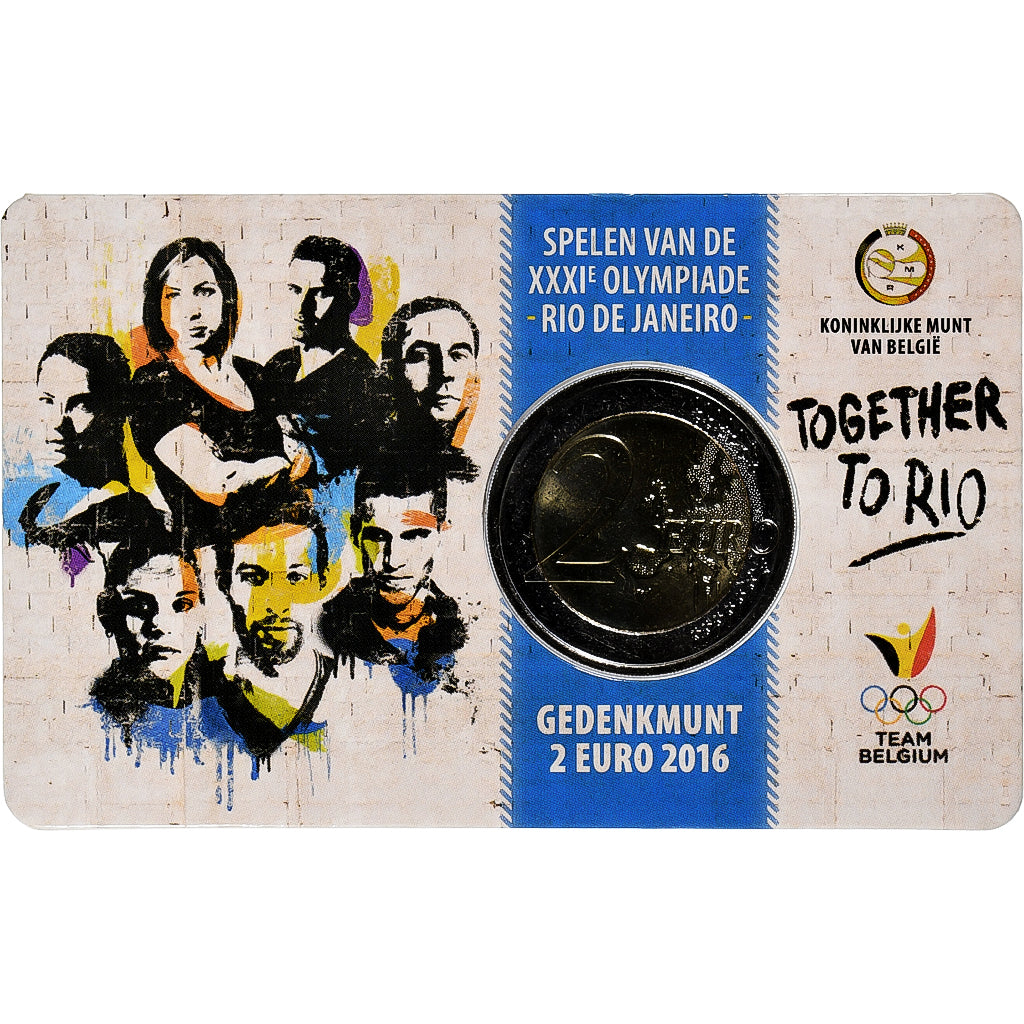 Belgium, 2 Euro, Summer Olympics Rio de Janeiro, Coin card, 2016, Brussels