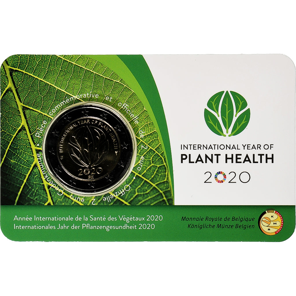 Belgique, 2 Euro, International Year of Plant Health, Coin card.FDC, 2020