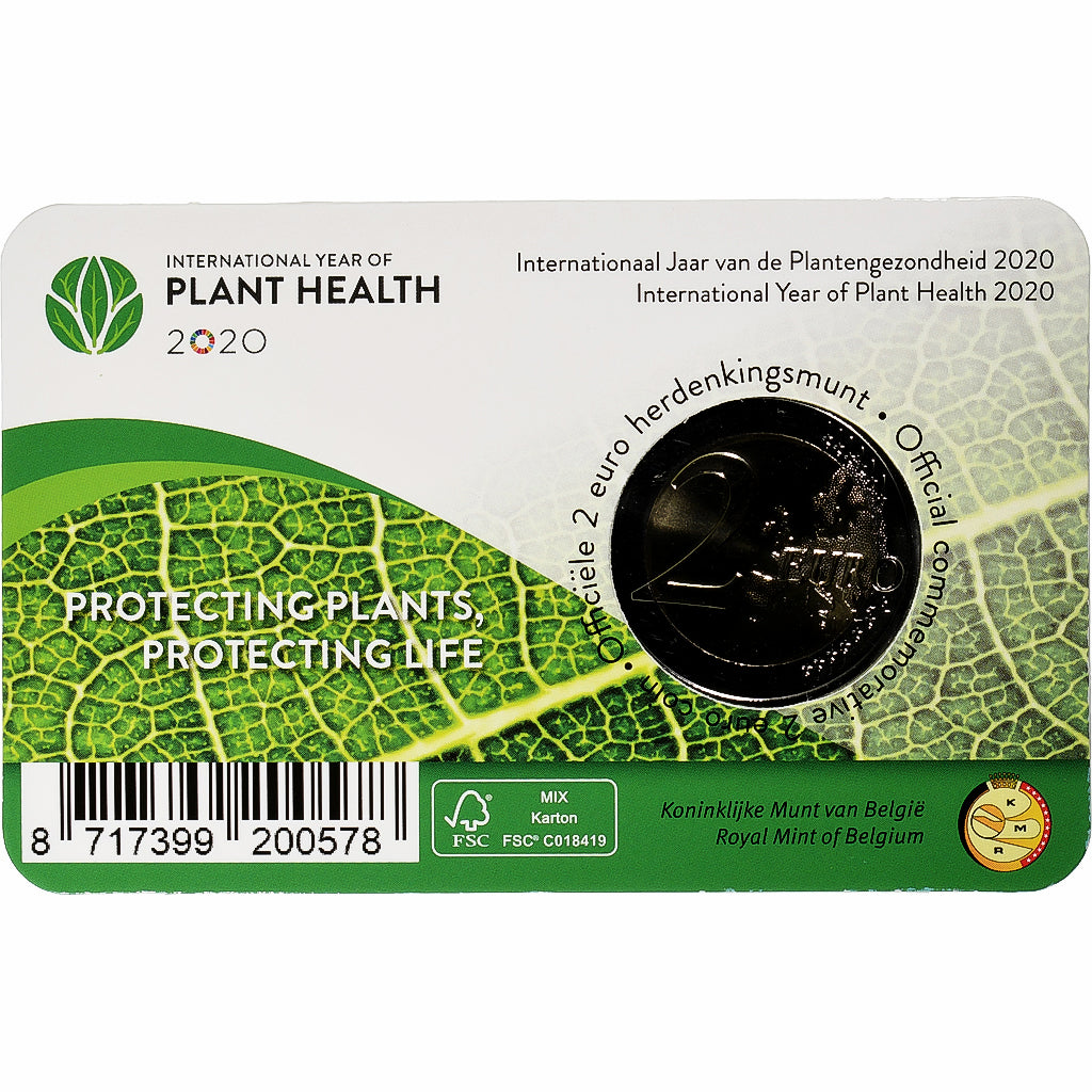 Belgique, 2 Euro, International Year of Plant Health, Coin card.FDC, 2020