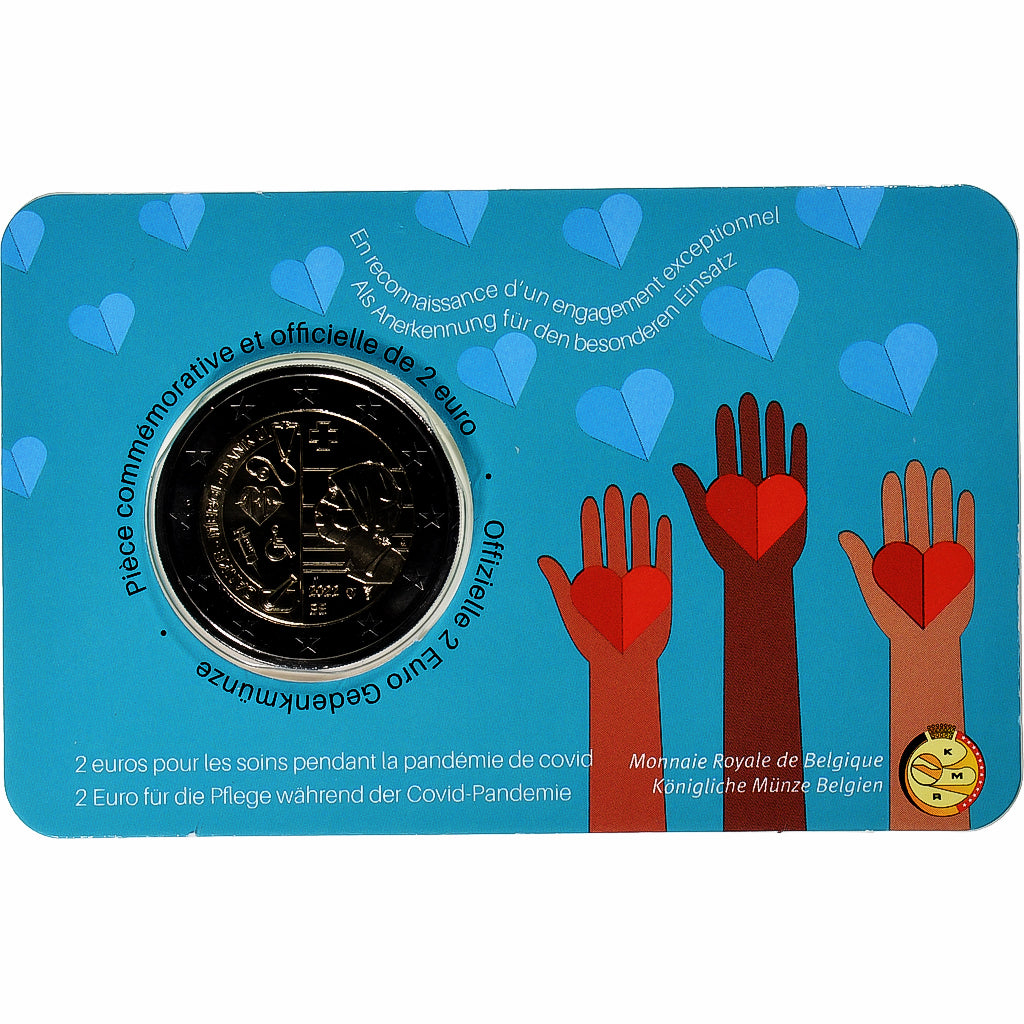 Belgique, 2 Euro, Covid 19, Coin card.FDC, 2022, Bruxelles, Bimétallique, FDC