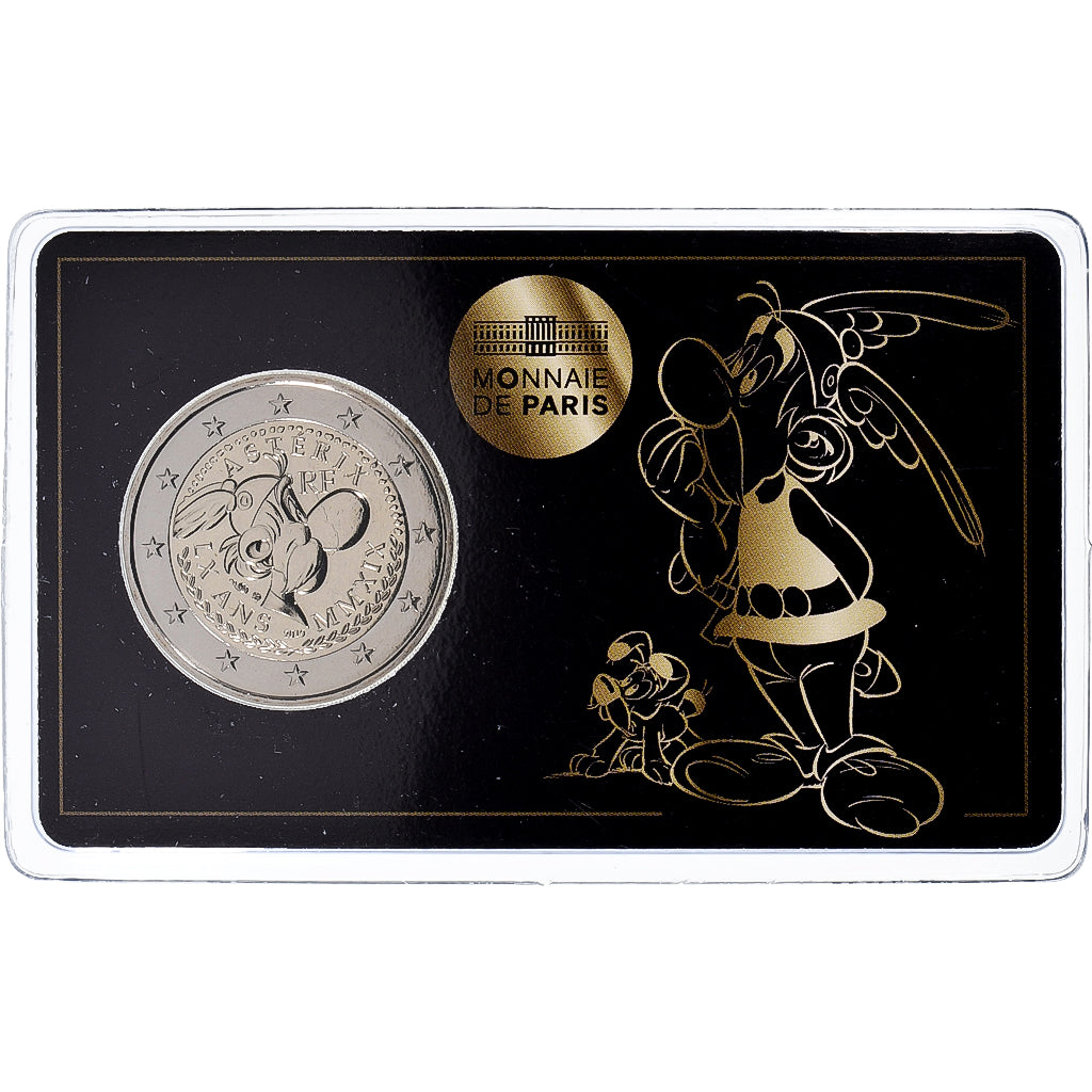 France, 2 Euro, 60 ans d'Astérix, Coin card.FDC, 2019, MDP, Bi-Metallic