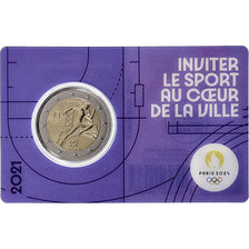 France, 2 Euro, Olympic Games Paris 2024, Coin Card. BU, 2021, MDP