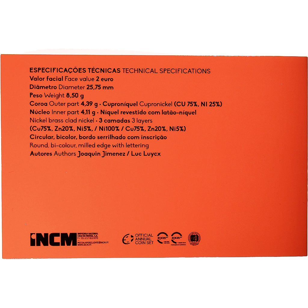 Portugal, 2 Euro, Erasmus, Coin card.Proof, 2022, Lisbon, Bi-Metallic, MS(65-70)