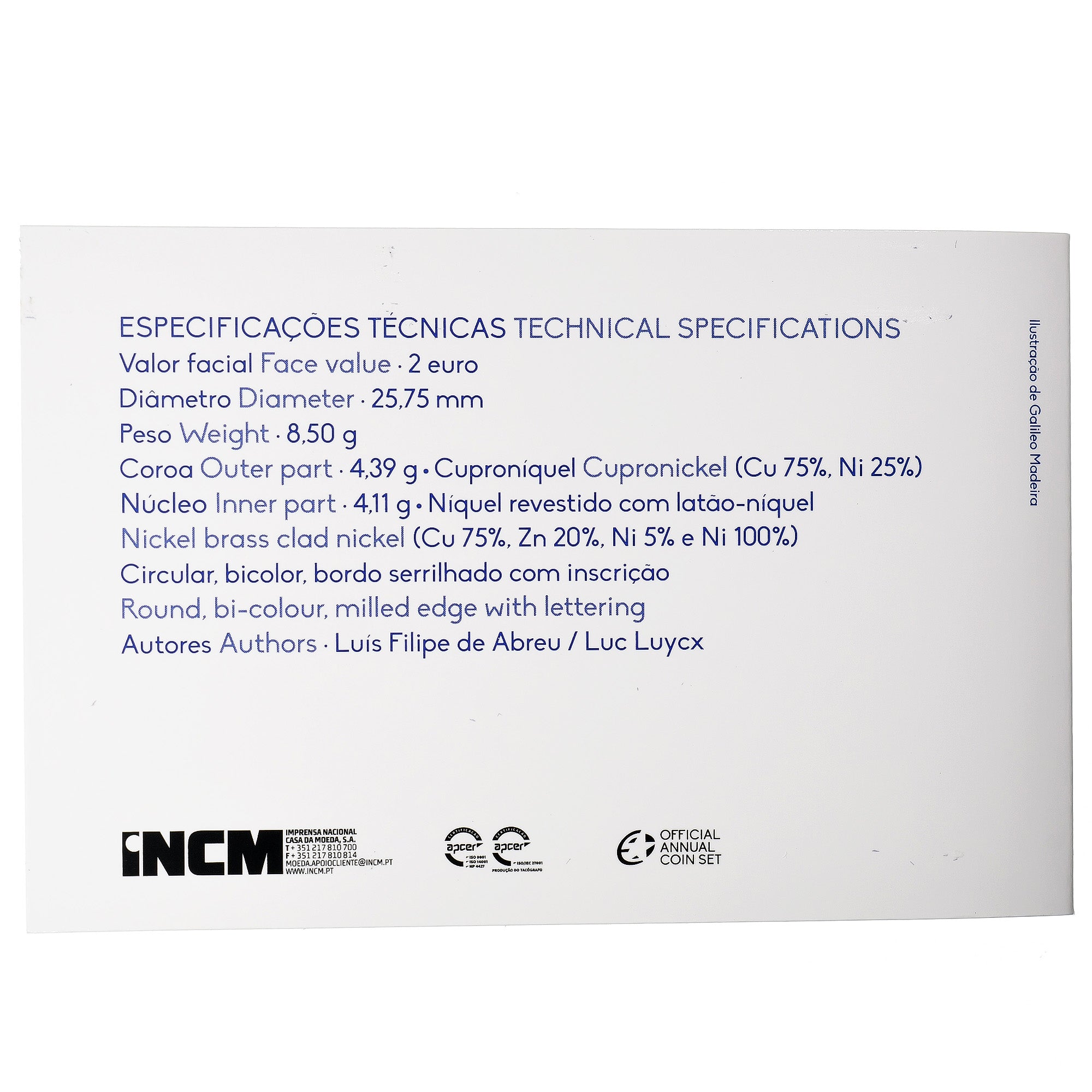 Portugal, 2 Euro, Fernand de Magellan, Coin card.Proof, 2019, Lisbon