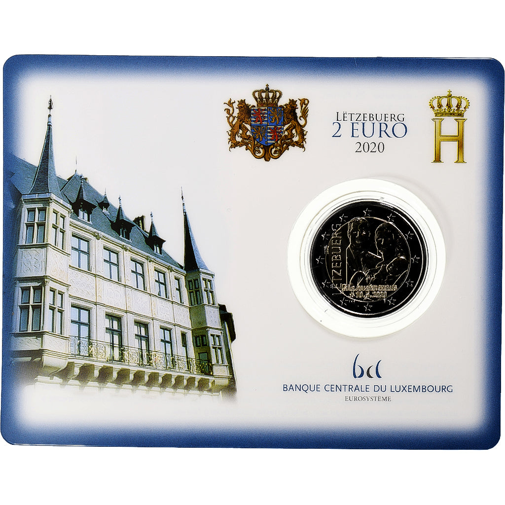 Luxemburgo, 2 Euro, Birth of Prince Charles, Coin Card. BU, 2020, Utrecht