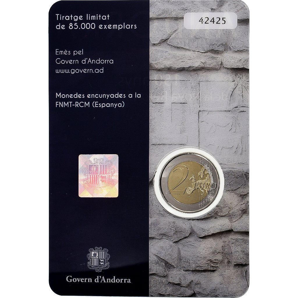 Andorra, 2 Euro, Réforme de 1866, Coin card, 2016, Bi-Metallic, MS(65-70)