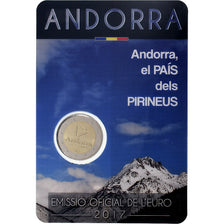 Andorra, 2 Euro, Pays des Pyrénées, Coin card, 2017, Bi-Metallic, MS(65-70)