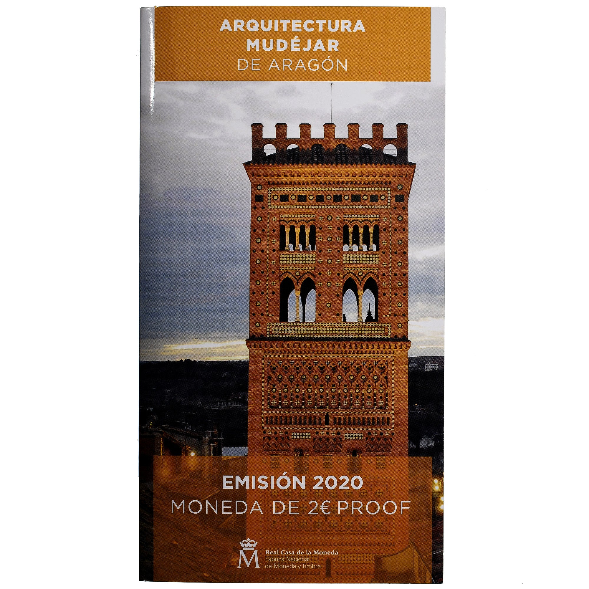 Spain, 2 Euro, Mudejar Architecture of Aragon, Proof, 2020, Madrid, Bi-Metallic