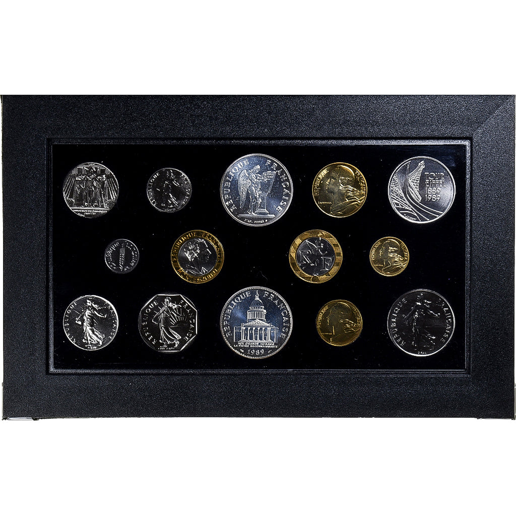 France, Coffret 1 c. à 100 frs., 1989, MDP, série FDC, FDC