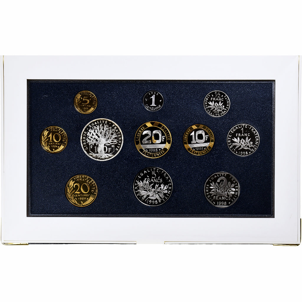 Francja, Coffret 1 c. à 100 frs., 1998, MDP, Série BE, ND, MS(65-70)