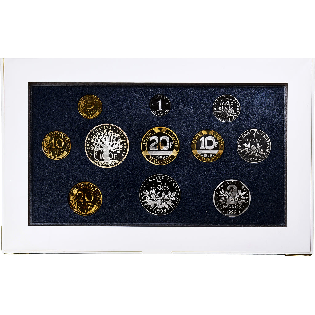 Francja, Coffret 1 c. à 100 frs., 1999, MDP, Série BE, ND, MS(65-70)