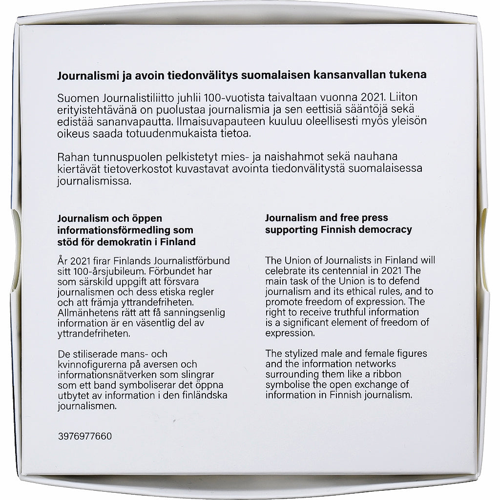 Finlande, 2 Euro, Journalism, BE, 2021, Vantaa, Bimétallique, FDC