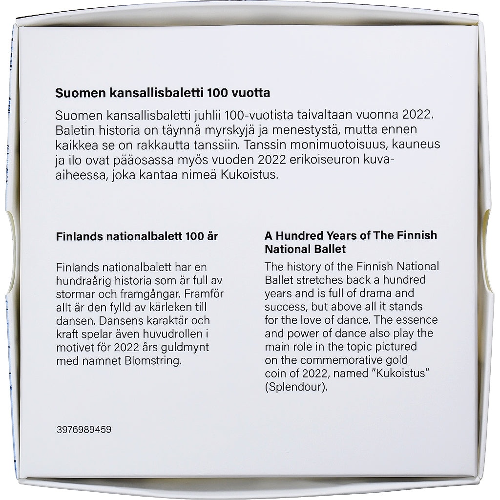 Finland, 2 Euro, 100 Years of National Ballet, Proof, 2022, Vantaa, Bi-Metallic