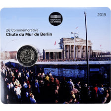 France, 2 Euro, Chute du Mur de Berlin, BU, 2019, MDP, Argent, FDC