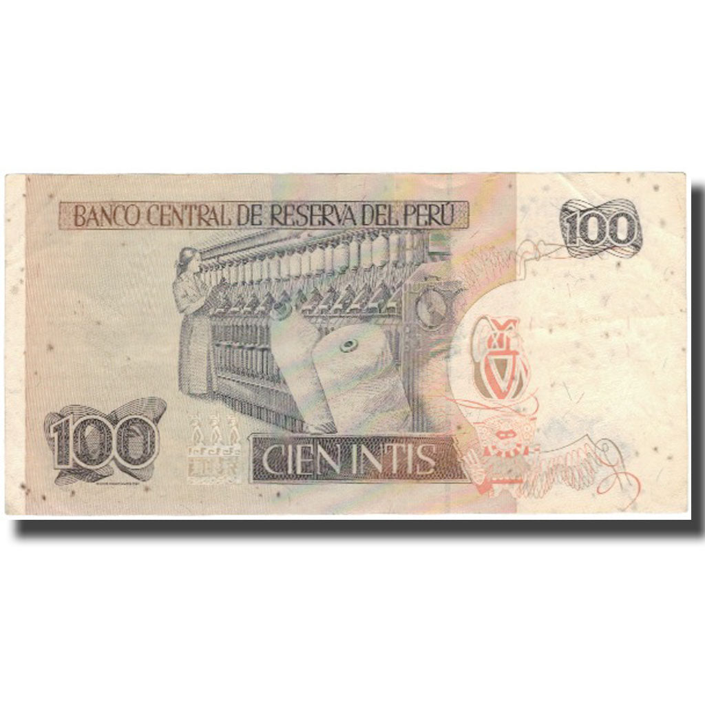 Banknote, Peru, 100 Intis, 1987-06-26, KM:133, F(12-15)
