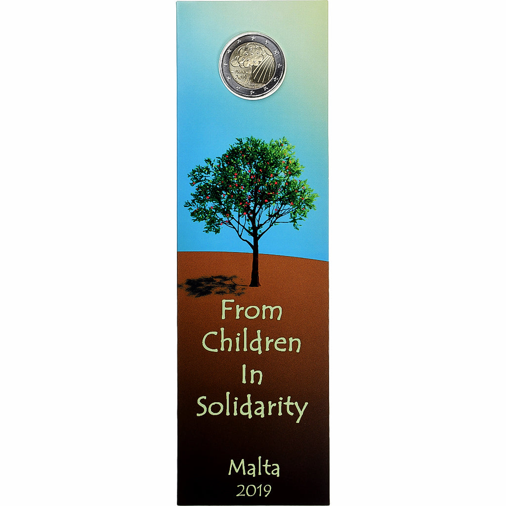Malta, 2 Euro, solidarity through love, BU, 2019, Bi-Metallic, MS(65-70)