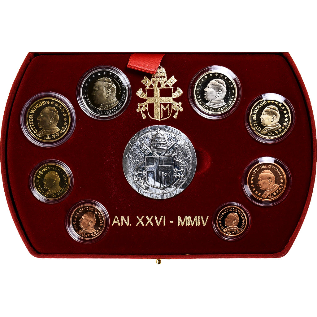 Vatican, John Paul II, Set 1 ct. - 2 Euro + Medal, Proof, 2004 - Anno XXVI