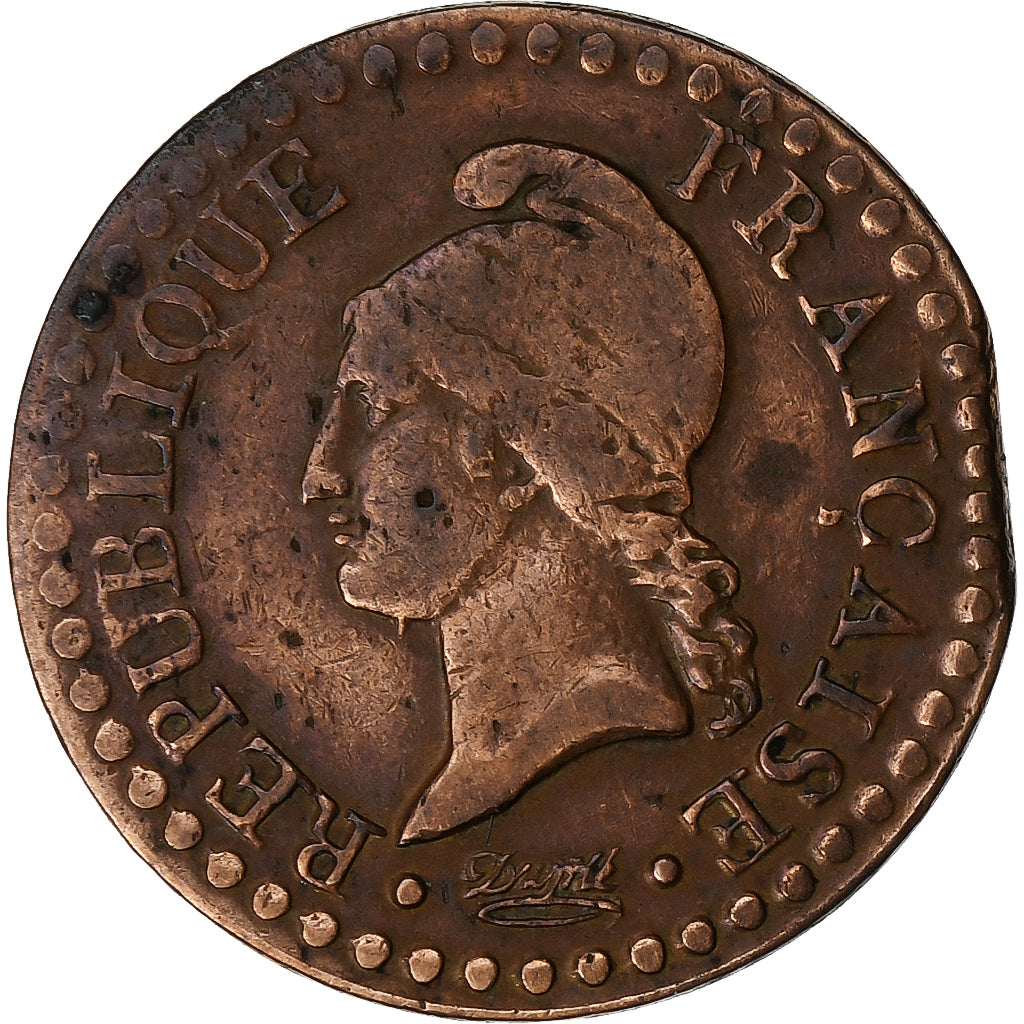 França, 1 Centime, Dupré, Uncertain date, Paris, Cobre, VF(20-25), Gadoury:76
