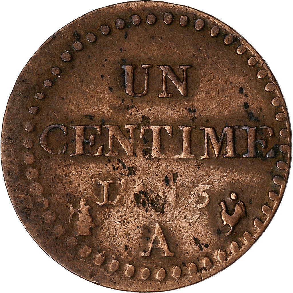 France, 1 Centime, Dupré, AN 6, Paris, Copper, VF(20-25), Gadoury:76