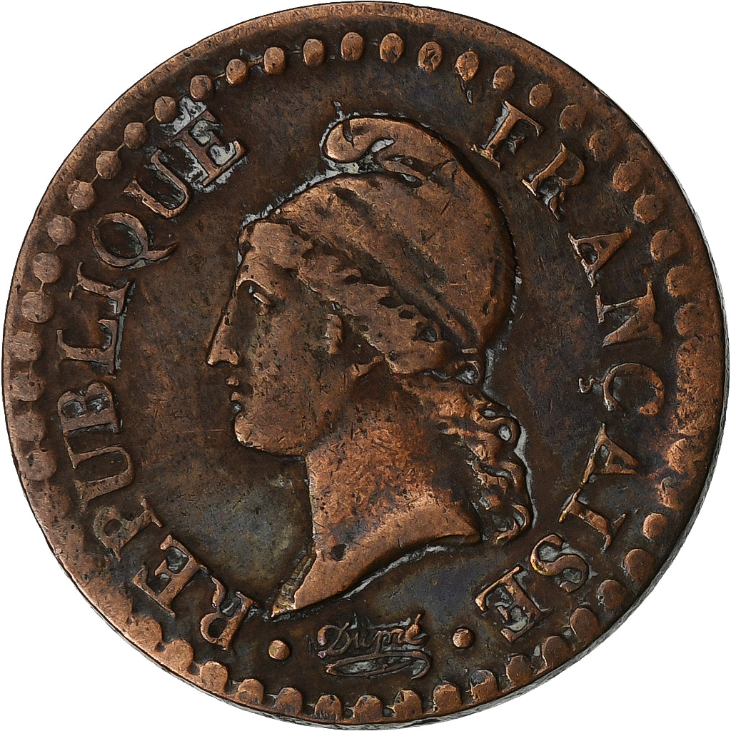 Frankrijk, 1 Centime, Dupré, AN 6, Paris, Koper, ZF, Gadoury:76