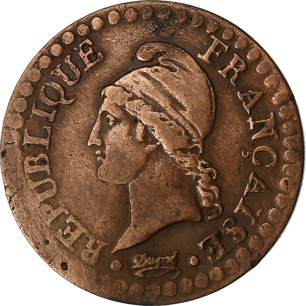 France, 1 Centime, Dupré, AN 6, Paris, Copper, VF(30-35), Gadoury:76