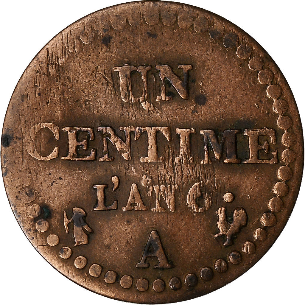 France, 1 Centime, Dupré, AN 6, Paris, Copper, VF(30-35), Gadoury:76