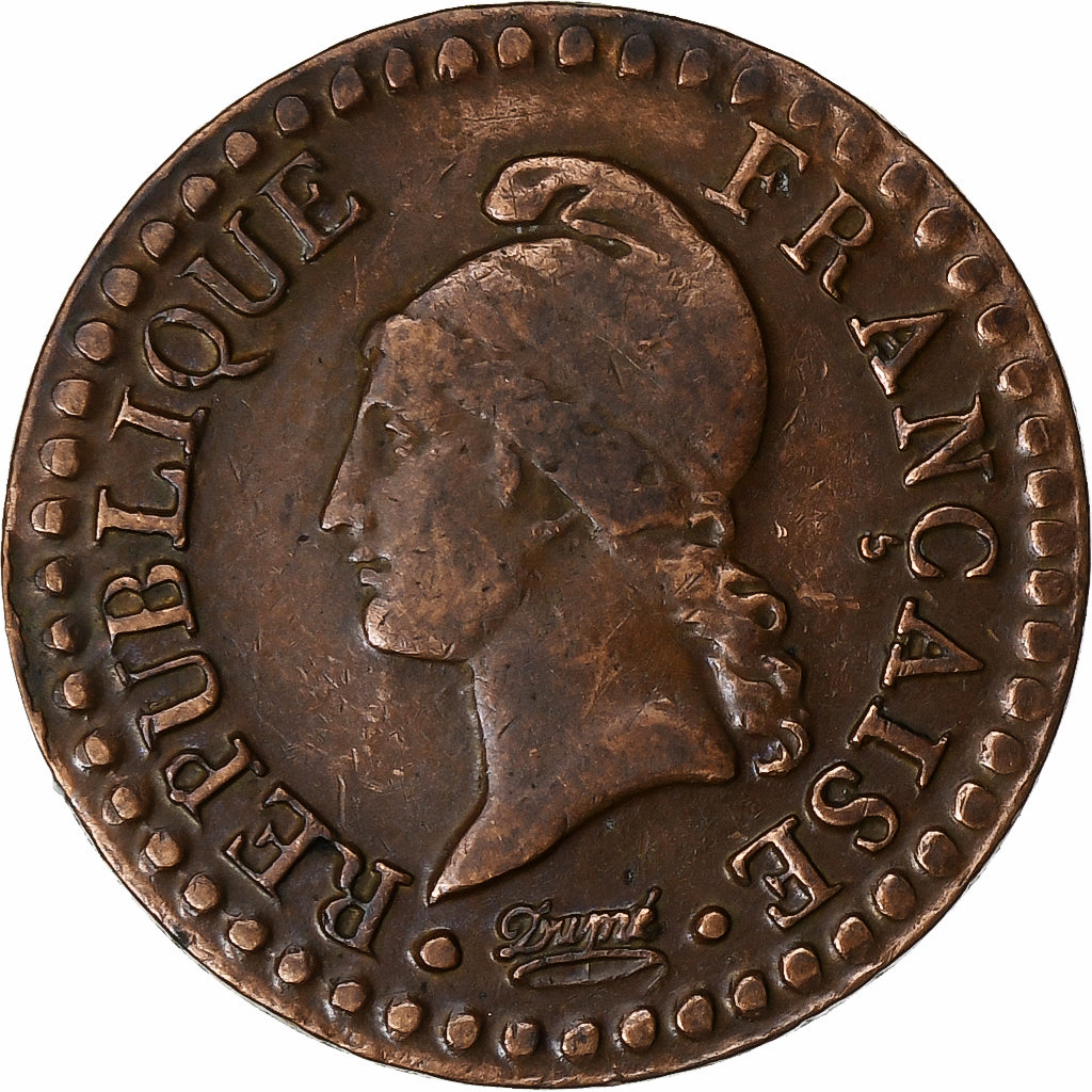 Francia, 1 Centime, Dupré, AN 6, Paris, Rame, MB+, Gadoury:76