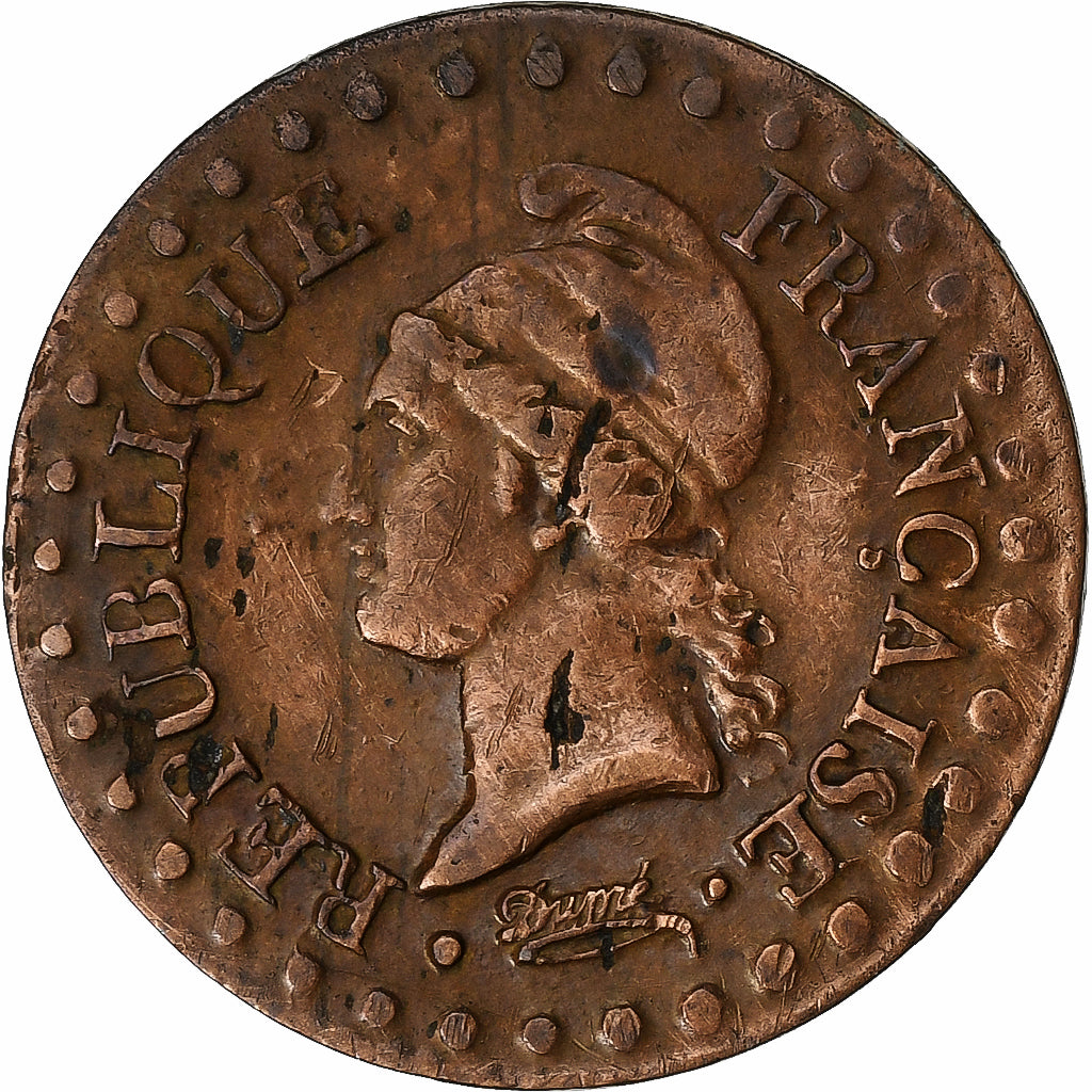 Francia, 1 Centime, Dupré, AN 6, Paris, Rame, MB+, Gadoury:76