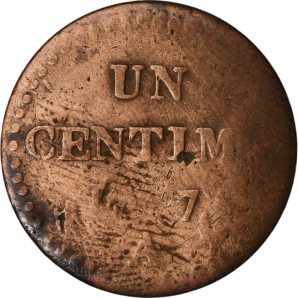 Francja, 1 Centime, Dupré, AN 7, Paris, Miedź, F(12-15), Gadoury:76