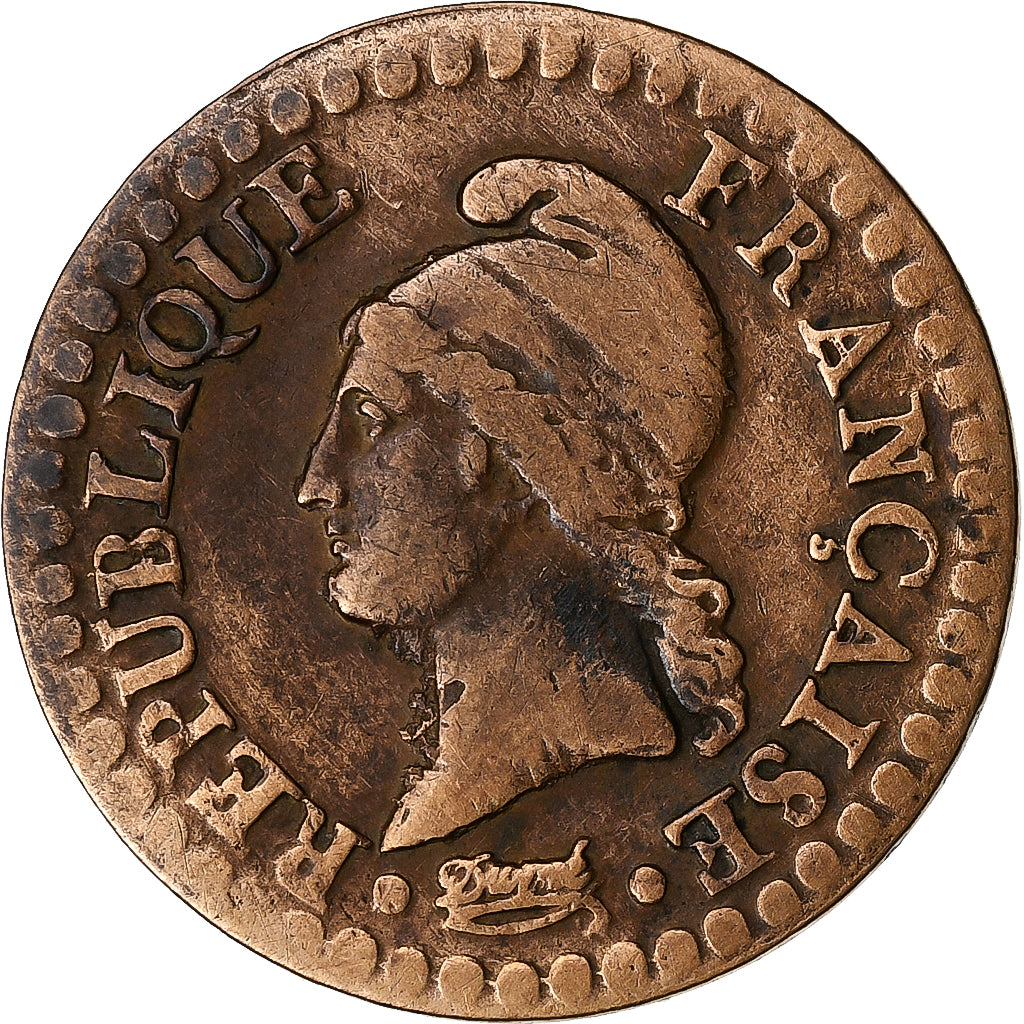 Francia, 1 Centime, Dupré, AN 7, Paris, Rame, MB, Gadoury:76