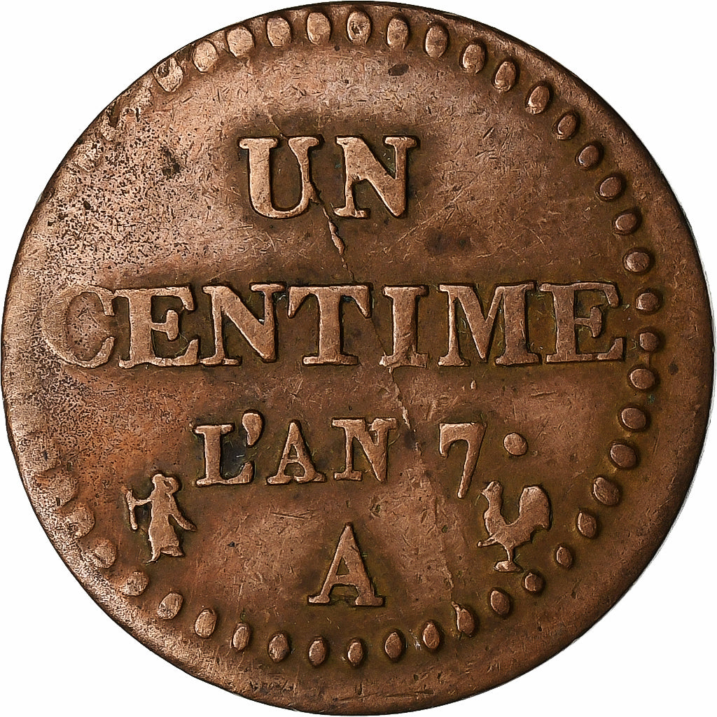 Frankreich, 1 Centime, Dupré, AN 7, Paris, Kupfer, SS, Gadoury:76