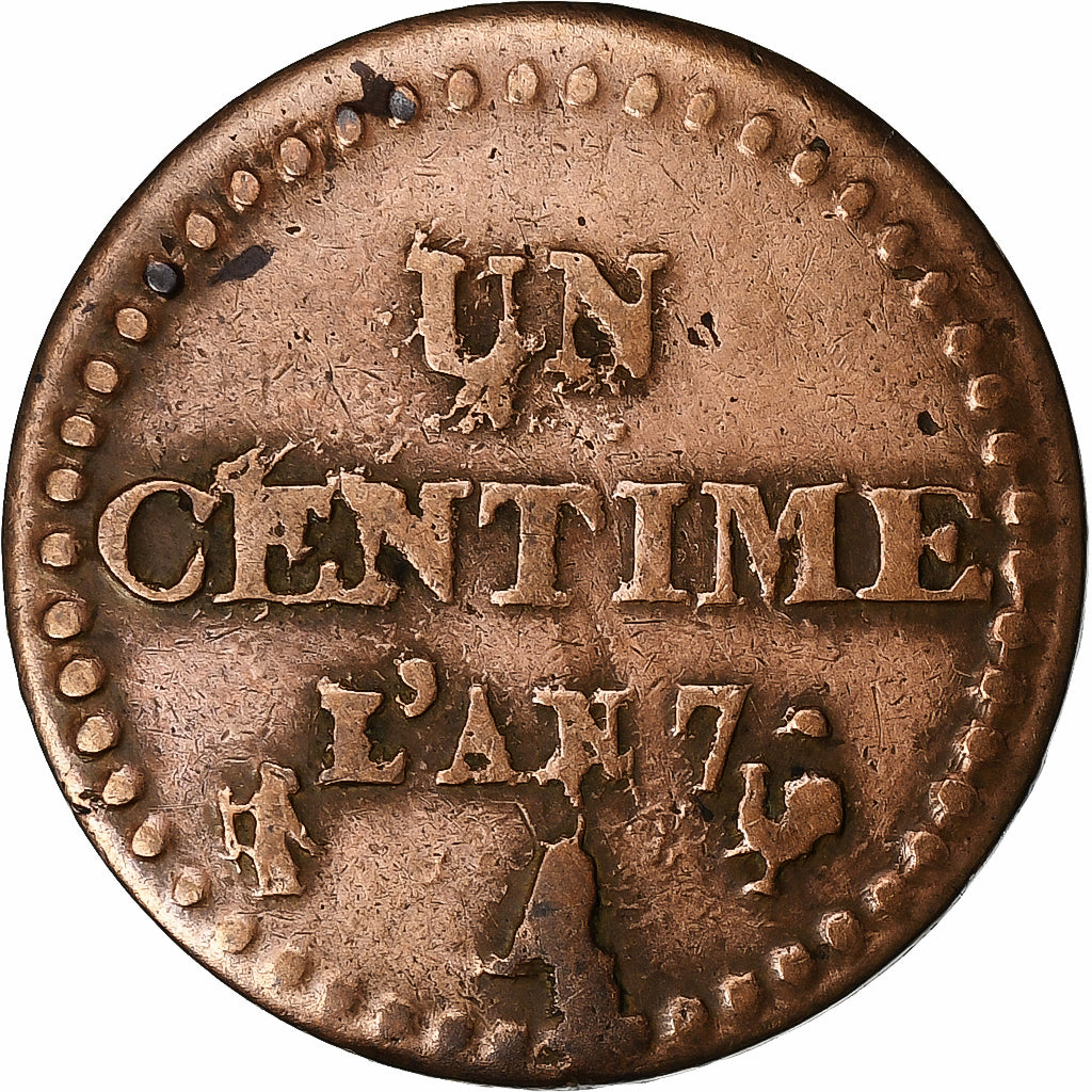 Frankrijk, 1 Centime, Dupré, AN 7, Paris, Koper, ZF, Gadoury:76