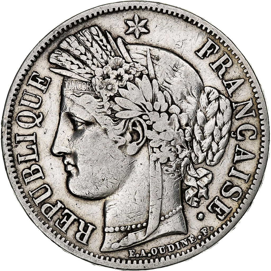 Francia, 5 Francs, Cérès, 1849, Paris, Argento, MB+, Gadoury:719