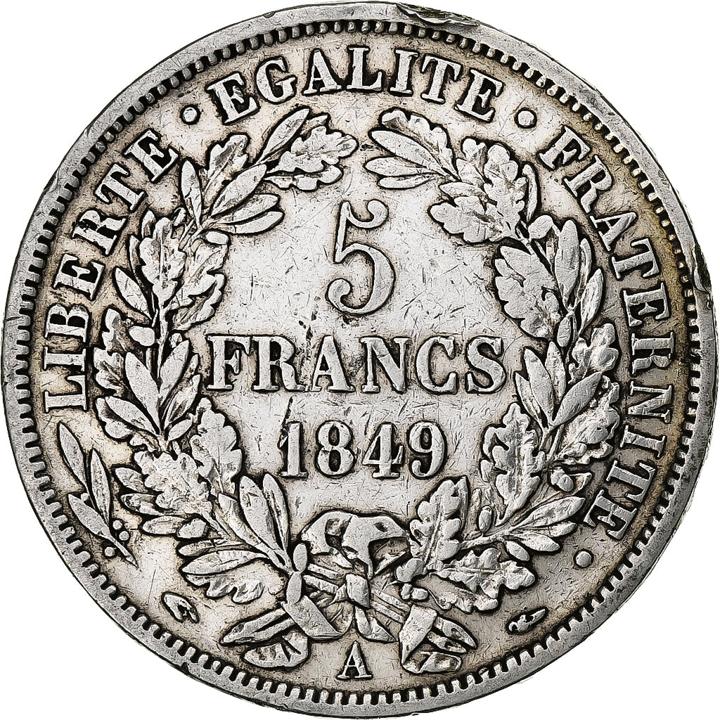 Francia, 5 Francs, Cérès, 1849, Paris, Argento, MB+, Gadoury:719