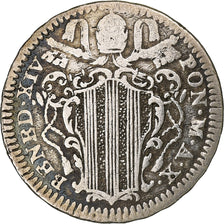 Papal States, Benedict XIV, Carlino Romano, 1749, Rome, Silver, VF(20-25)
