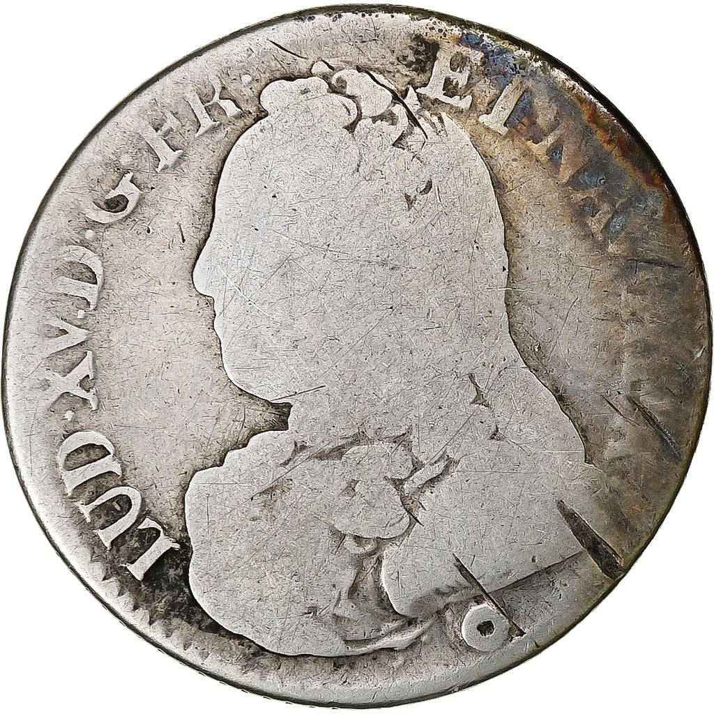 France, Louis XV, 1/5 Écu aux branches d'olivier, 1726, Metz, Silver, F(12-15)