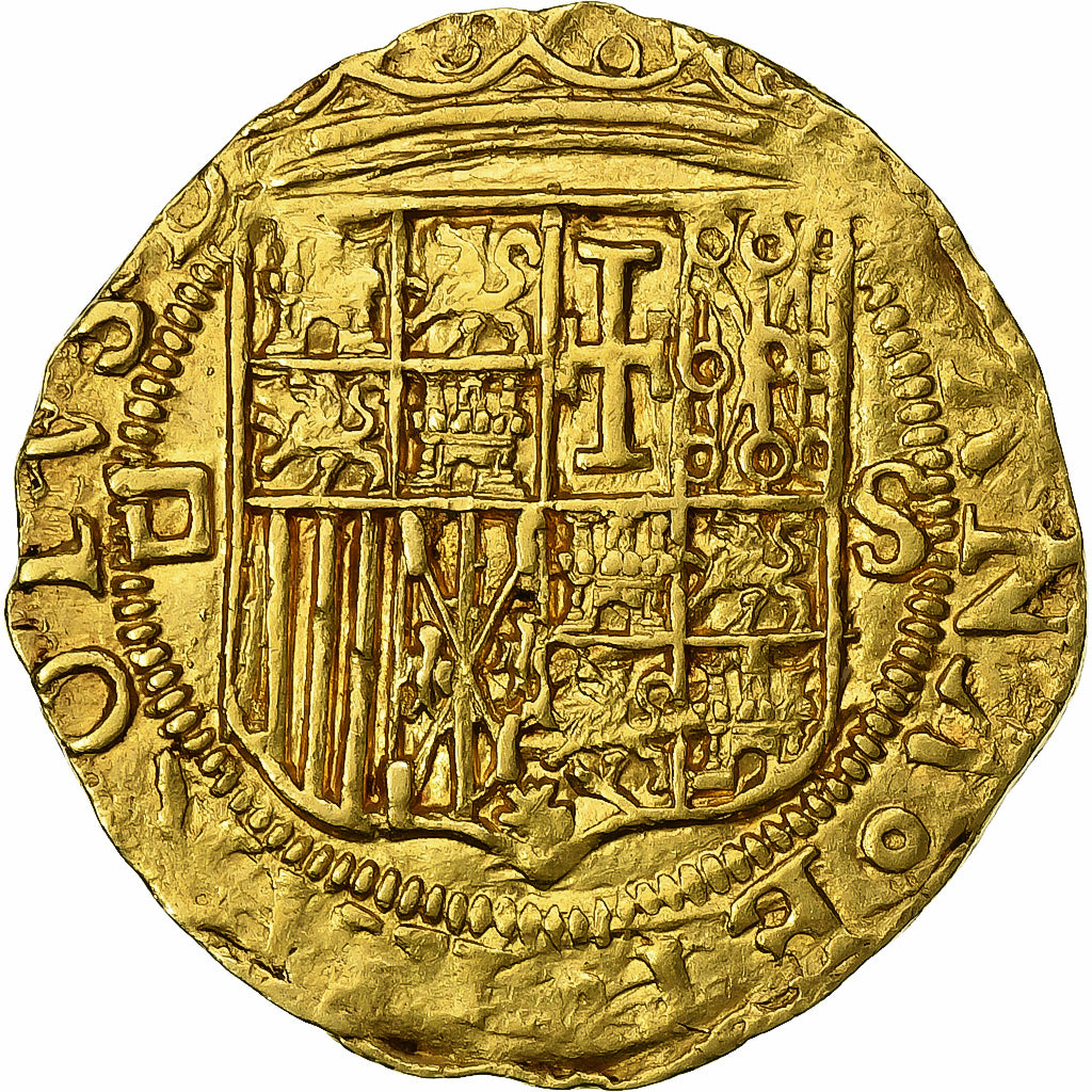 Espanha, Carlos & Joanna, Escudo, 1516-1556, Seville, Dourado, AU(50-53)
