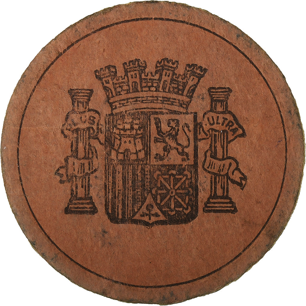 Spanje, ,, 25 Centimos, 1938, Stamp coin, ZF, Cardboard