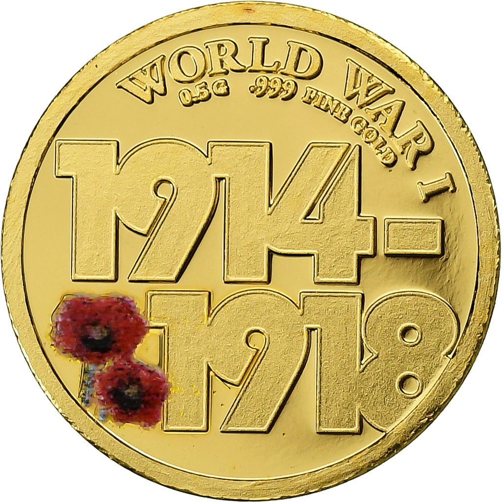 Mali, 100 Francs, Centenary-End of World War I, 2018, Proof, Colorized, Gold