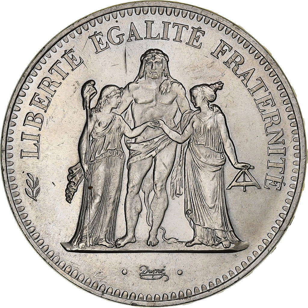 Francja, 50 Francs, Hercule, 1974, MDP, Avers 20 francs, Srebro, AU(55-58)