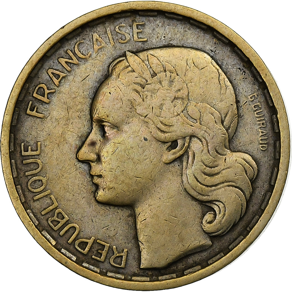 Francia, 10 Francs, Guiraud, 1950, Paris, Cuproaluminio, MBC+, Gadoury:812