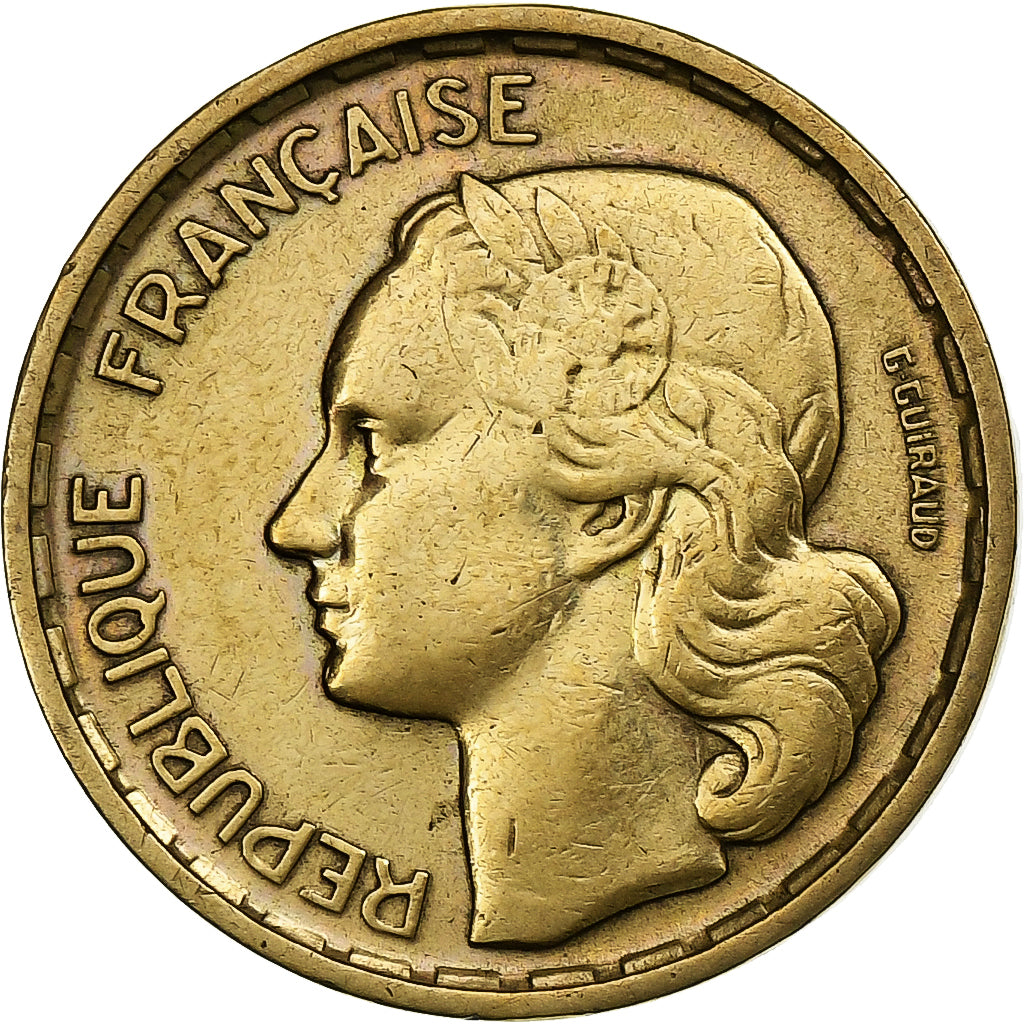 Francja, 10 Francs, Guiraud, 1952, Paris, Brązal, AU(50-53), Gadoury:812