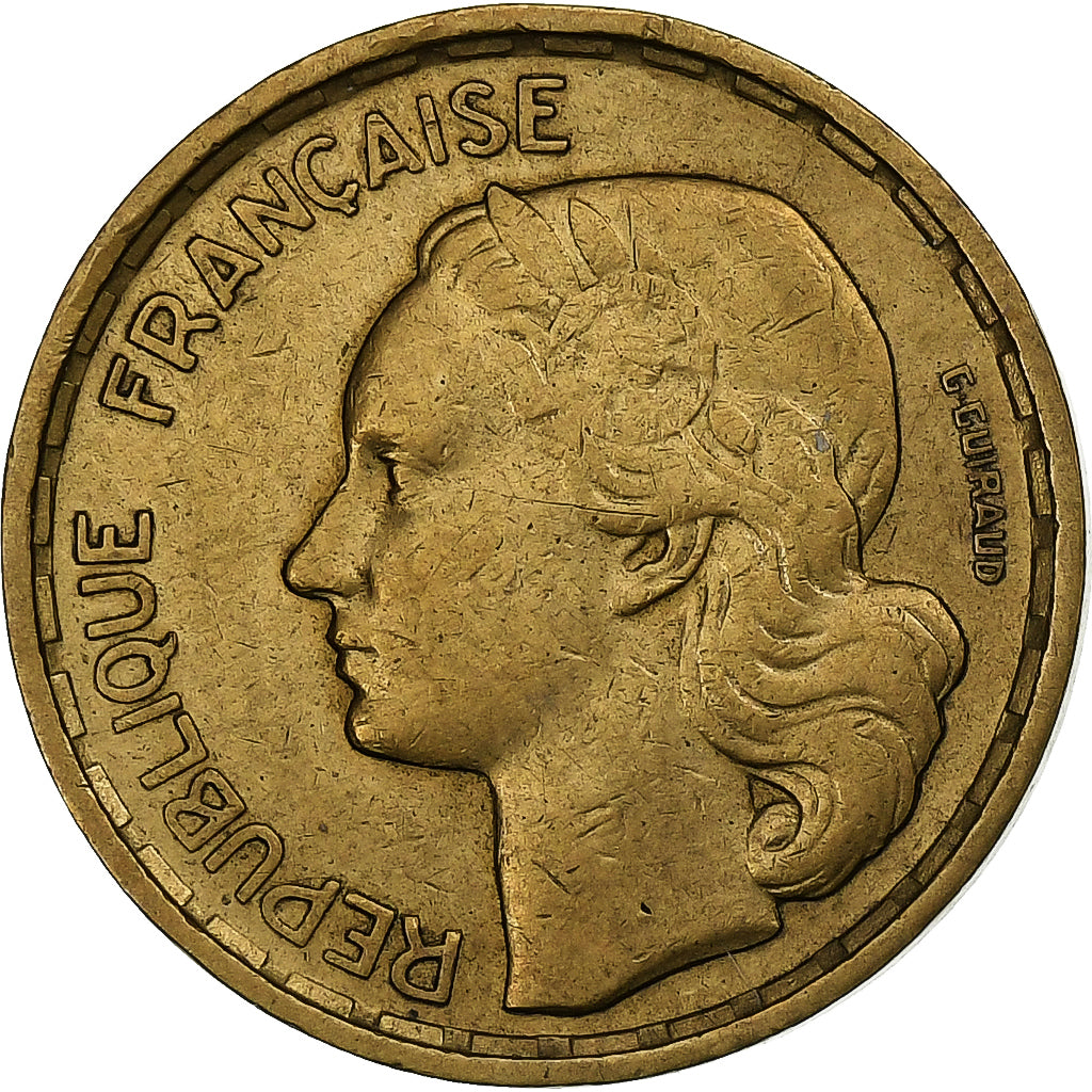 Francja, 10 Francs, Guiraud, 1953, Paris, Brązal, AU(50-53), Gadoury:812
