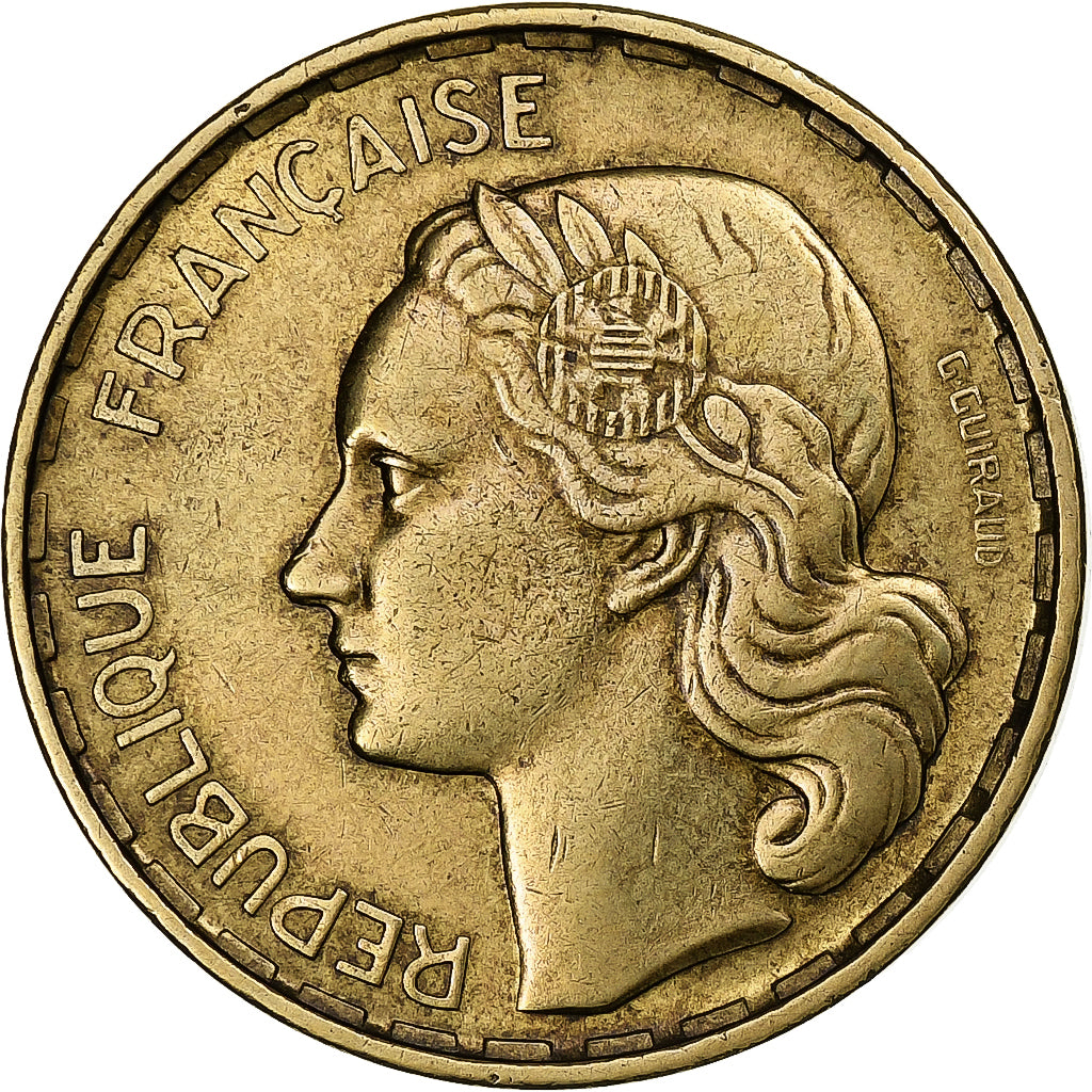 França, 50 Francs, Guiraud, 1951, Paris, Cobre-Alumínio, AU(50-53)