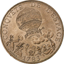 France, 10 Francs, Conquête de l'espace, 1983, MDP, Tranche B, Copper-nickel
