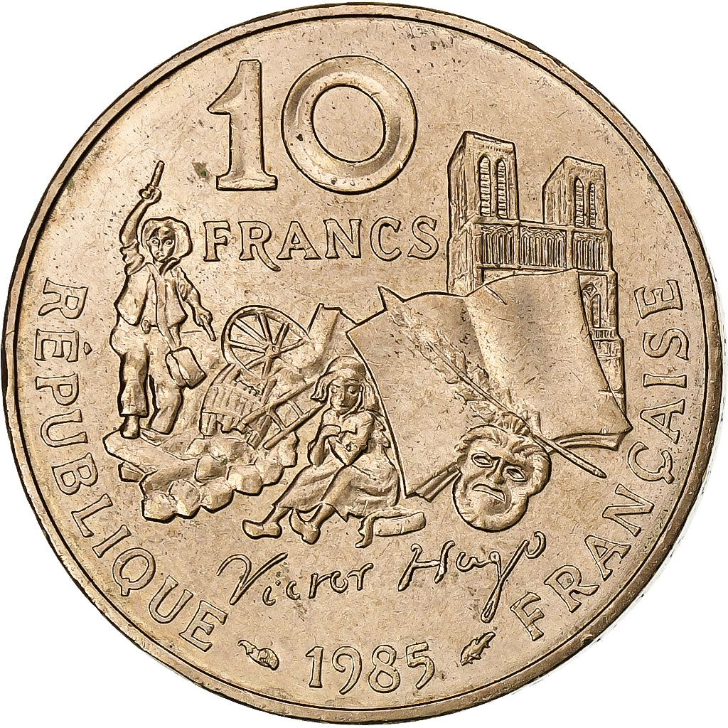 France, 10 Francs, Victor Hugo, 1985, MDP, Tranche A, Copper-nickel, MS(60-62)