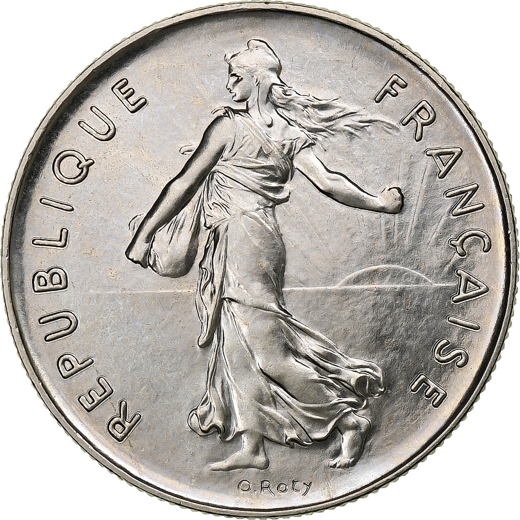 Francja, 5 Francs, Semeuse, 1979, MDP, série FDC, Miedzionikiel, MS(64)