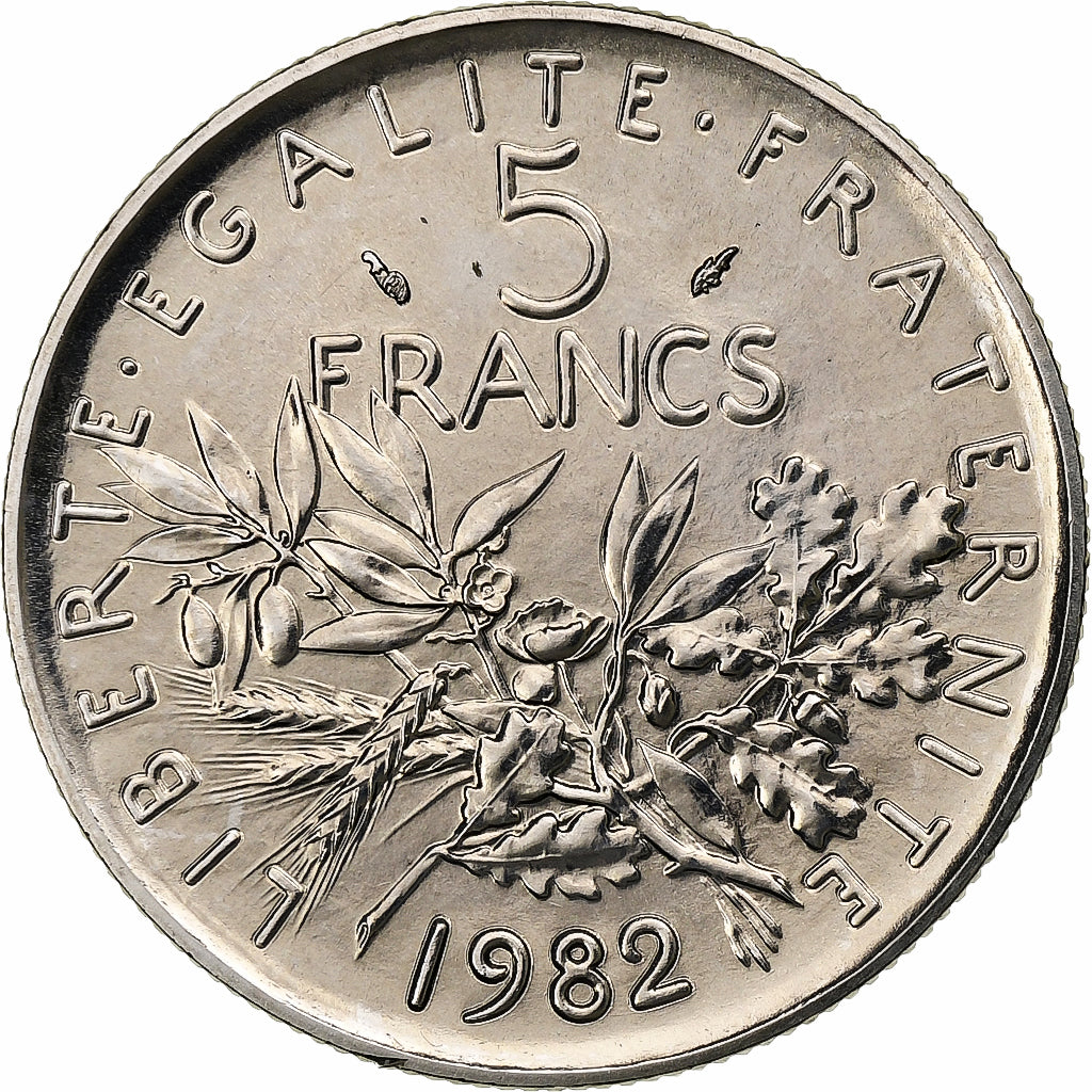France, 5 Francs, Semeuse, 1982, MDP, série FDC, Copper-nickel, MS(64)