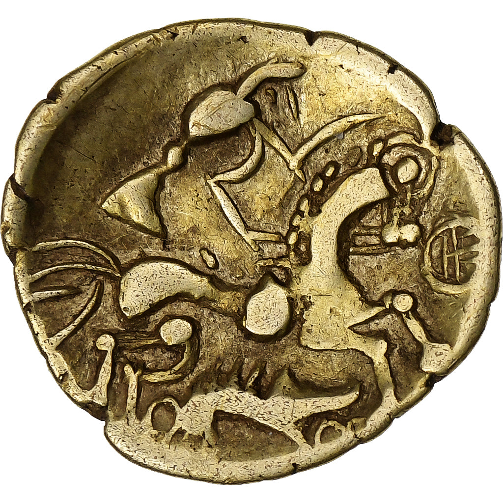 Aulerci Eburovices, 1/4 de statère au sanglier, ca. 60-40 BC, Electrum, SS+